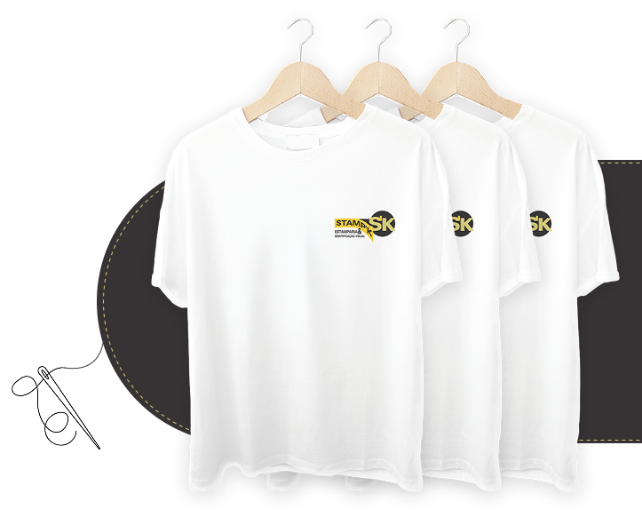 3 camisetas da stampk em cabides