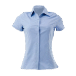 Camisa de botão social manga curta azul claro